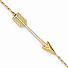 14kt Yellow Gold 9in Arrow Charm Anklet