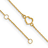 14kt Yellow Gold 10in Textured Heart Anklet