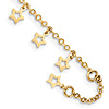 14k Yellow Gold Stars Anklet 10in