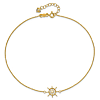 14k Yellow Gold Ship's Wheel Anklet With Polished Finish