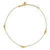 14k Yellow Gold Diamond-cut Three Puffed Hearts Anklet 