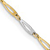 14k Two-tone Gold Anklet with Long Tapered Open Links 10in