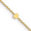 14k Yellow Gold Italian Anklet with Four Solid Heart Charms 10in