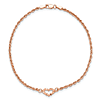 14k Rose Gold Rope Anklet with Heart