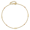14k Two-tone Gold Italian Infinity Symbol and Bead Anklet 9in