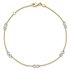 14k Two-tone Gold Infinity Symbol Anklet 9in
