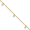 14k Two-tone Gold Stars Anklet 9in
