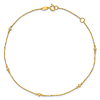 14k Yellow Gold Cubic Zirconia Five Station Anklet
