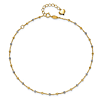 14k Two-tone Gold Diamond-cut Beads Anklet
