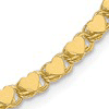 14kt Yellow Gold Polished Double-Sided Heart Anklet