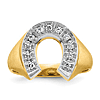 10k Two-tone Gold Men's .22 ct tw Diamond Horseshoe Ring