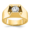 14k Yellow Gold Men's Lab Grown Diamond Claw Ring