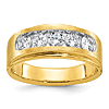 14k Yellow Gold Men's Five Stone 1 ct tw Lab Grown Diamond Ring