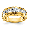 14k Yellow Gold Men's 1 ct tw Lab Grown Diamond Nugget Ring