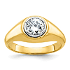 14k Yellow Gold Men's 1 ct tw Lab Grown Diamond Classic Bezel Ring