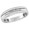 14k White Gold Men's 1/4 ct tw Princess cut Diamond Wedding Band Nine Stones
