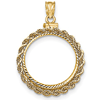 14k Yellow Gold Rope Screw Top Bezel for 1/4 Oz American Eagle