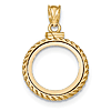 14k Yellow Gold Screw-top Rope Bezel for 1/10 Oz American Eagle