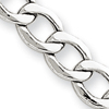 14kt White Gold 5.2mm Hollow Curb Link Chain