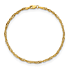 14k Yellow Gold Singapore Link Anklet 10in