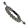 10mm Grey Crystal and Hematite Beads Black Cord Bracelet