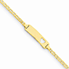 14kt Yellow Gold Anchor Link Baby ID Bracelet with Cut-out Heart