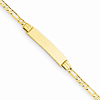 14kt Yellow Gold 6in Figaro Link Child ID Bracelet