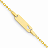 14k Yellow Gold 6in Child's Heart ID Cable Link Bracelet