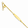 14kt Yellow Gold 4 1/2in Tapered Baby ID Bracelet with Heart Charm