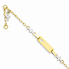 14kt Two-tone Gold 4 1/2in Cross Baby ID Bracelet