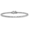 14k White Gold 5 ct tw Lab Grown Diamond Emerald-cut Tennis Bracelet