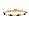 14k Yellow Gold 4.5 ct tw Amethyst Bracelet with Diamond Accents