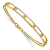 14k Yellow Gold .24 ct tw Diamond Rectangle Link Strand Bracelet