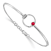 14k White Gold Diamond and Created Ruby Circle Bracelet