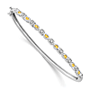 14k White Gold Pear Shaped Citrine and Diamond Bangle Bracelet