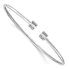 14k White Gold 1/4 ct tw Diamond Baguette Cuff Bangle