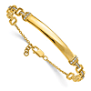 14k Yellow Gold Diamond ID Bracelet With Square Links