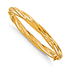 14kt Yellow Gold 8mm Twisted Hinged Bangle Bracelet