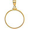 14kt Yellow Gold Polished Screw Top Bezel for Ten Dollar US Coin