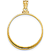14k Yellow Gold Polished Screw Top Bezel for $20 Eagle US Coin