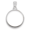 14kt White Gold Polished Screw Top Bezel for Ten Dollar US Coin