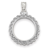 14k White Gold Rope Screw Top Bezel for Five Dollar US Coin