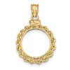 14k Yellow Gold Rope Screw Top Bezel for Old $2.50 US Coin