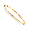 14kt Yellow Gold 3mm Italian Twisted Hinged Bangle Bracelet