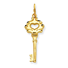 14kt Yellow Gold 1in Key Charm