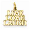 14kt Yellow Gold 1/2in Live Love Laugh Charm
