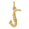 14k Yellow Gold 3-D Saxophone Charm 1/2in
