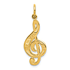14k Yellow Gold Fancy Treble Clef Pendant 3/4in