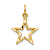 14k Yellow Gold Diamond-Cut Star Charm 1/2in