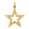 14k Yellow Gold Cut-out Star Pendant 3/4in